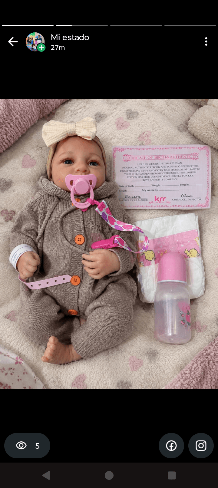 Muñeca reborn bebé realista Krr Doll Maker